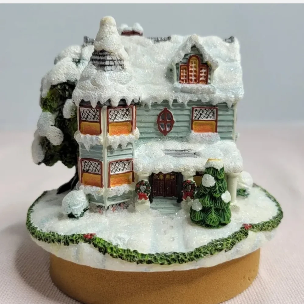 Our America Candle Topper Victorian Winter Home White Christmas Decor C-2